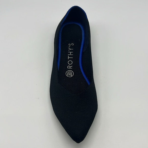 Rothy's - The Pointe Black Solid Pointed Toe Lightweight Classic Ballet Flats 8 - Picture 3 of 14